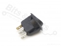 Switch rocker snap-in on/off round black with yellow LED indication
